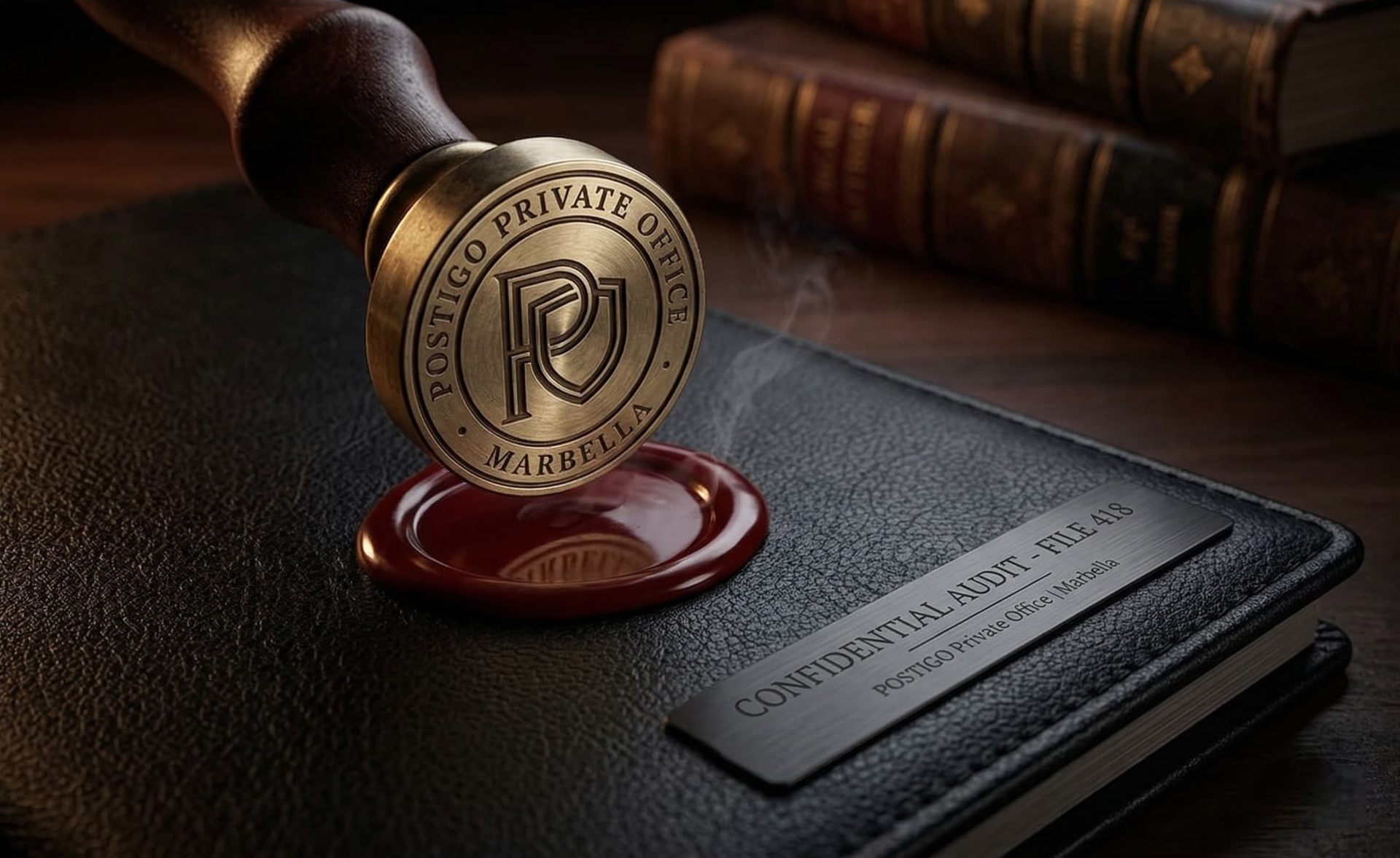 Red wax seal on a dark corporate dossier, symbolizing the rigorous forensic urbanistic audit required before acquiring ultra-prime properties.